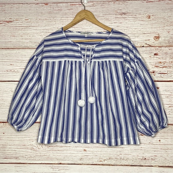 Madewell Peasant Top in Shea Stripe Sz XS - Picture 7 of 15